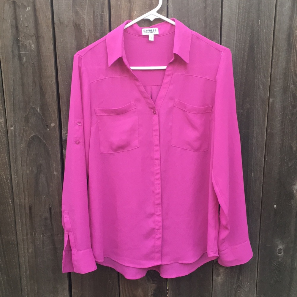 Express magenta portofino shirt size M